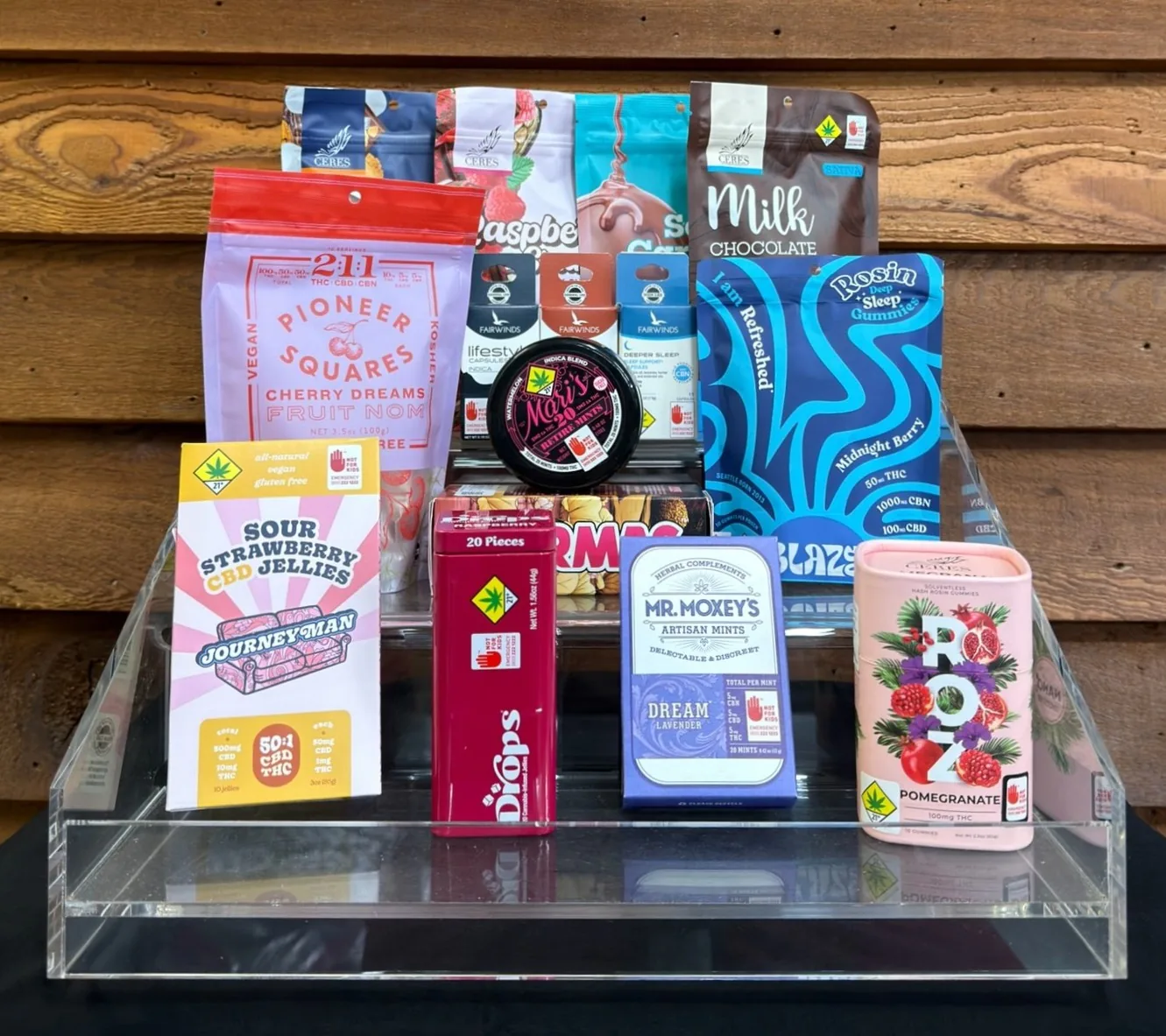 Solid edibles on display at Crystal Leaves in Spokane