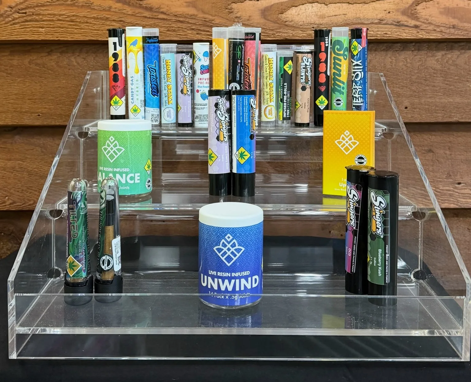 Infused pre-rolls on display at Crystal Leaves in Spokane